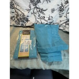 Hobby Lobby Set Of 2 Turquoise Teal Sky Blue Sheer Curtain Panels 59 X 84 Rod Pk